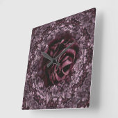 Horloge Carrée Rose Mandala (Angle)