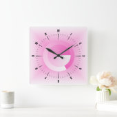 Horloge Carrée Rose moderne (Maison)