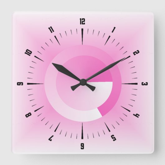 Horloge Carrée Rose moderne (Recto)