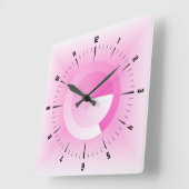 Horloge Carrée Rose moderne (Angle)