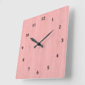 Horloge Carrée Rose Quartz Bamboo Bois Grain Look (Angle)