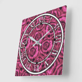 Horloge Carrée Rose rose (Angle)