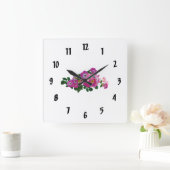 Horloge Carrée Rose rose Rambler (Maison)