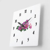 Horloge Carrée Rose rose Rambler (Angle)