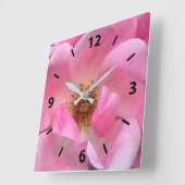 Horloge Carrée Rose rose rose (Angle)