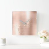 Horloge Carrée Rose Skinny Crystals Frozen Glass Infinity Copper (Maison)