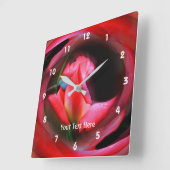 Horloge Carrée Rosebud rose vif Art Abstrait (Angle)