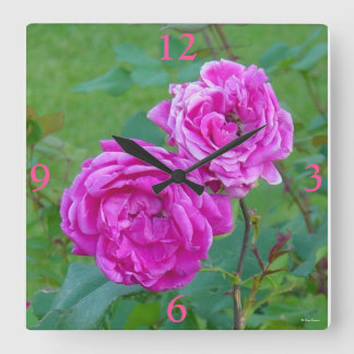 Horloge Carrée Roses du jardin F20