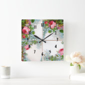 HORLOGE CARRÉE ROSES & JASMINES MONOGRAMME (Maison)