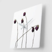 Horloge Carrée Roses Rouges (Angle)