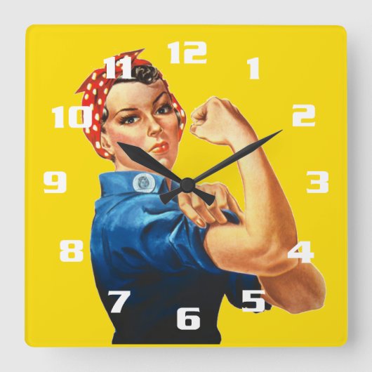 Horloge Carrée Rosie la riveuse (Recto)