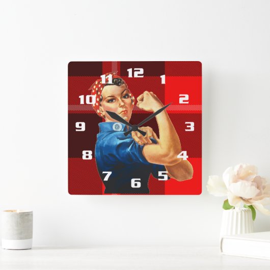 Horloge Carrée Rosie la riveuse (Maison)