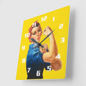 Horloge Carrée Rosie the Riveter (Angle)