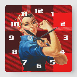 Horloge Carrée Rosie the Riveter