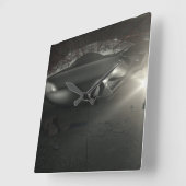 Horloge Carrée Roswell UFO Hangar (Angle)