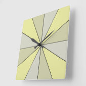 Horloge Carrée Roue couleur moderne Jaune (Angle)