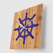 Horloge Carrée Roue du navire avec numéro à l'extérieur (Angle)