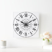 Horloge Carrée Roue Horoscope Avec Numéros Romains (Maison)