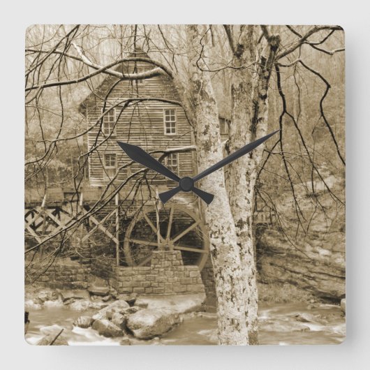 Horloge Carrée Roue vintage (Recto)