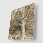 Horloge Carrée Roue vintage (Angle)