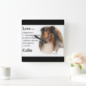 Horloge Carrée Rough Collie Love (Maison)