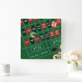 Horloge Carrée Roulette personnalisée (Maison)