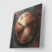 Horloge Carrée round old copper plate (Angle)