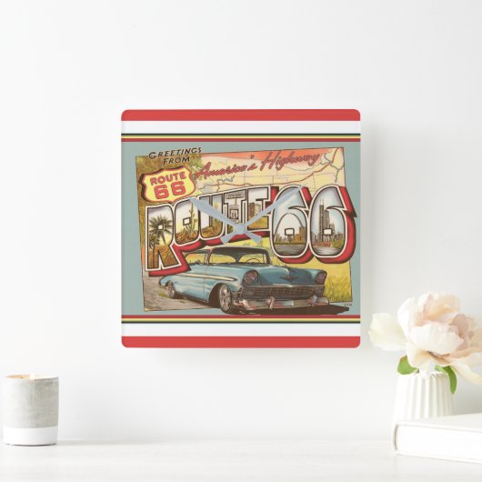 Horloge Carrée Route 66 (Maison)