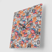 Horloge Carrée Route 66 Signes routiers (Angle)