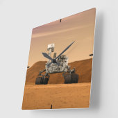 Horloge Carrée Rover Curiosity Du Laboratoire Scientifique Mars.  (Angle)