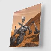 Horloge Carrée Rover Curiosity Du Laboratoire Scientifique Mars. (Angle)