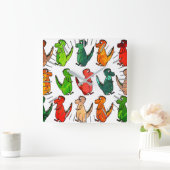 Horloge Carrée Rows of T-Rex (Maison)