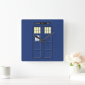 Horloge Carrée Royaume-Uni - Blue Police Public Call Box 1 (Maison)