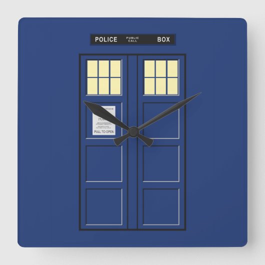 Horloge Carrée Royaume-Uni - Blue Police Public Call Box 1 (Recto)
