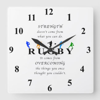 Horloge Carrée Rugby Inspirational