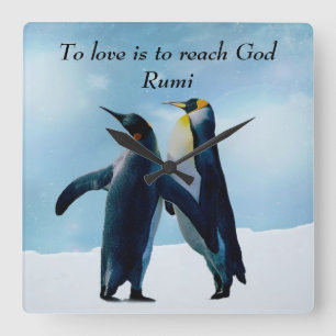 Horloge Carrée Rumi à l'amour est d'atteindre Dieu