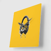 Horloge Carrée RUN Headphones Street Art Sticker (Angle)