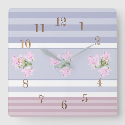 Horloge Carrée Russe, rayé, patchwork (Recto)