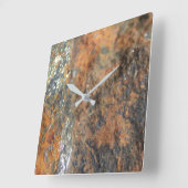 Horloge Carrée Rust Grey White Mineral Texture (Angle)