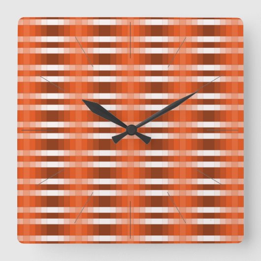 Horloge Carrée Rust Orange 3D Color Design Wall Clock 11a (Recto)