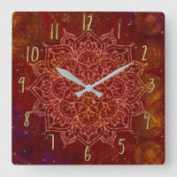 Rust Red Mandala Gold Glam