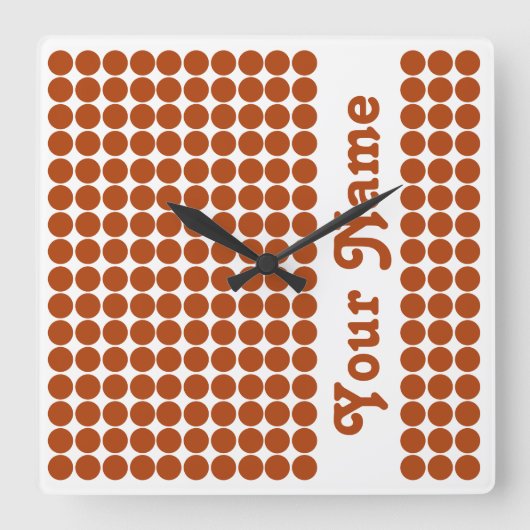 Horloge Carrée Rust Red Safari Dot (Recto)