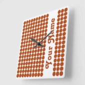 Horloge Carrée Rust Red Safari Dot (Angle)