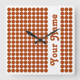 Horloge Carrée Rust Red Safari Dot
