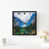Horloge Carrée Rustic Country Mountains Nature Pittoresque (Maison)