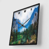 Horloge Carrée Rustic Country Mountains Nature Pittoresque (Angle)