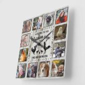 Horloge Carrée Rustic Farmhouse Wood Chicken Coop (Angle)