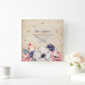 Horloge Carrée Rustic Light Wood (Maison)
