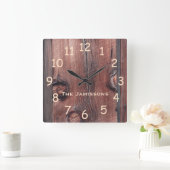 Horloge Carrée Rustic Old Red Barn (Maison)