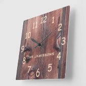 Horloge Carrée Rustic Old Red Barn (Angle)